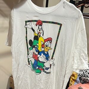 Disney Colorful Characters White Short Sleeve Tee
